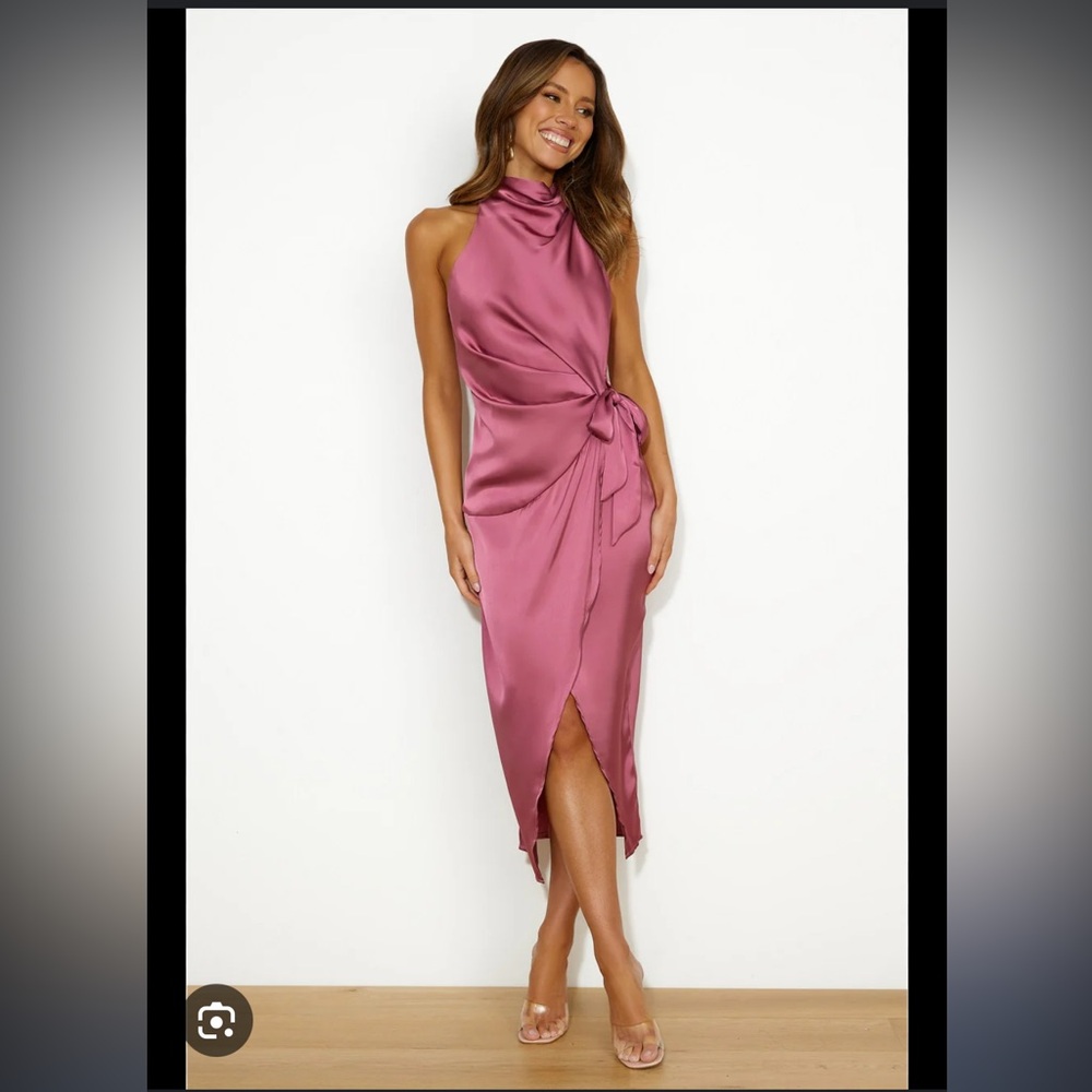 NWT! Events on High Satin Midi Dress - Plum